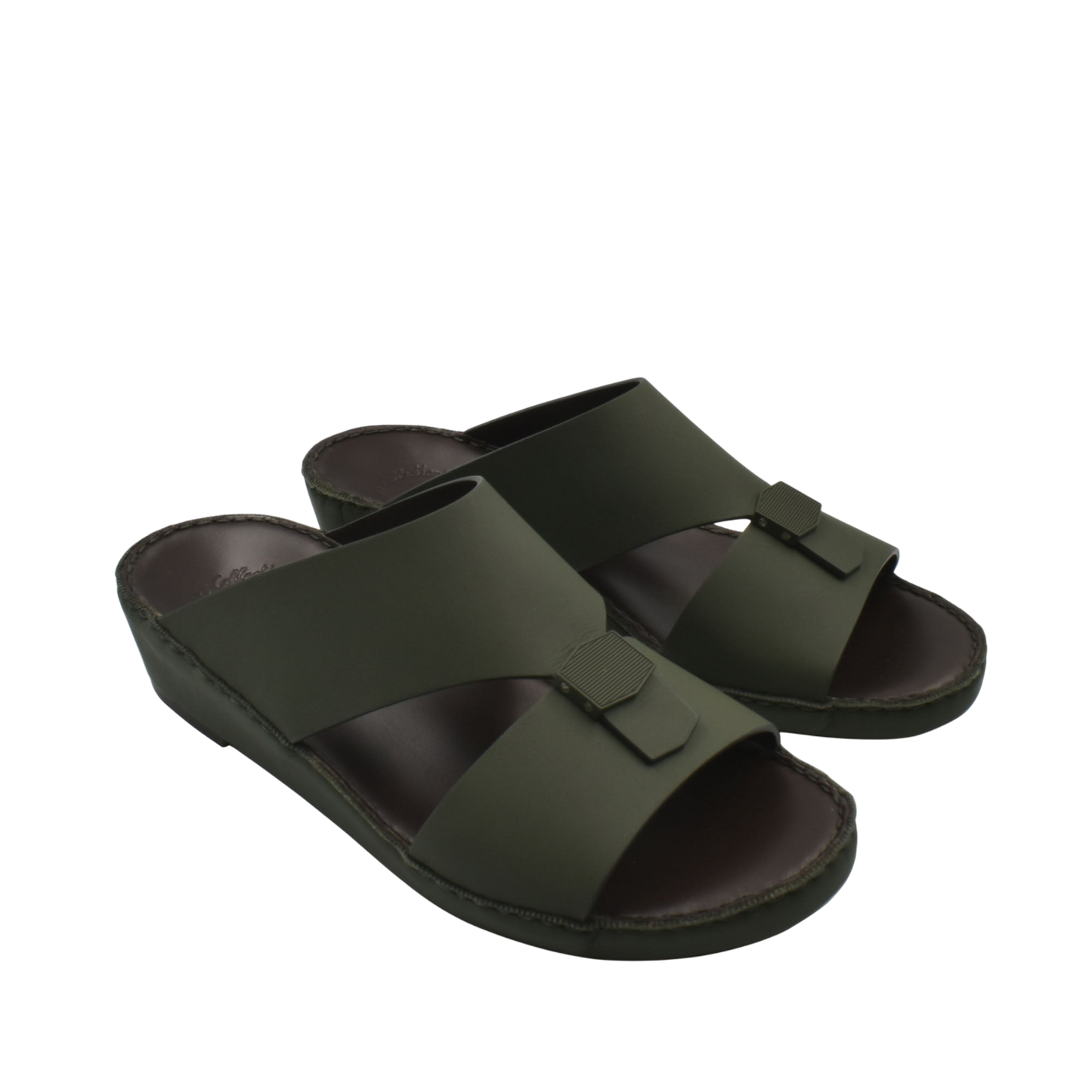 Private Collection green open-toe Esagono Gomato shoes with wide straps and low wedge heel