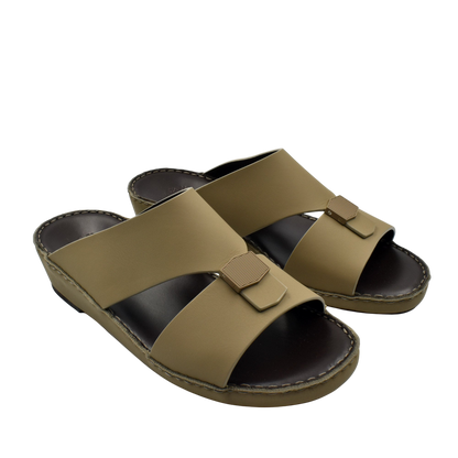 Private Collection Esagono Gomato shoes in tan slip-on sandal style with cushioned footbed