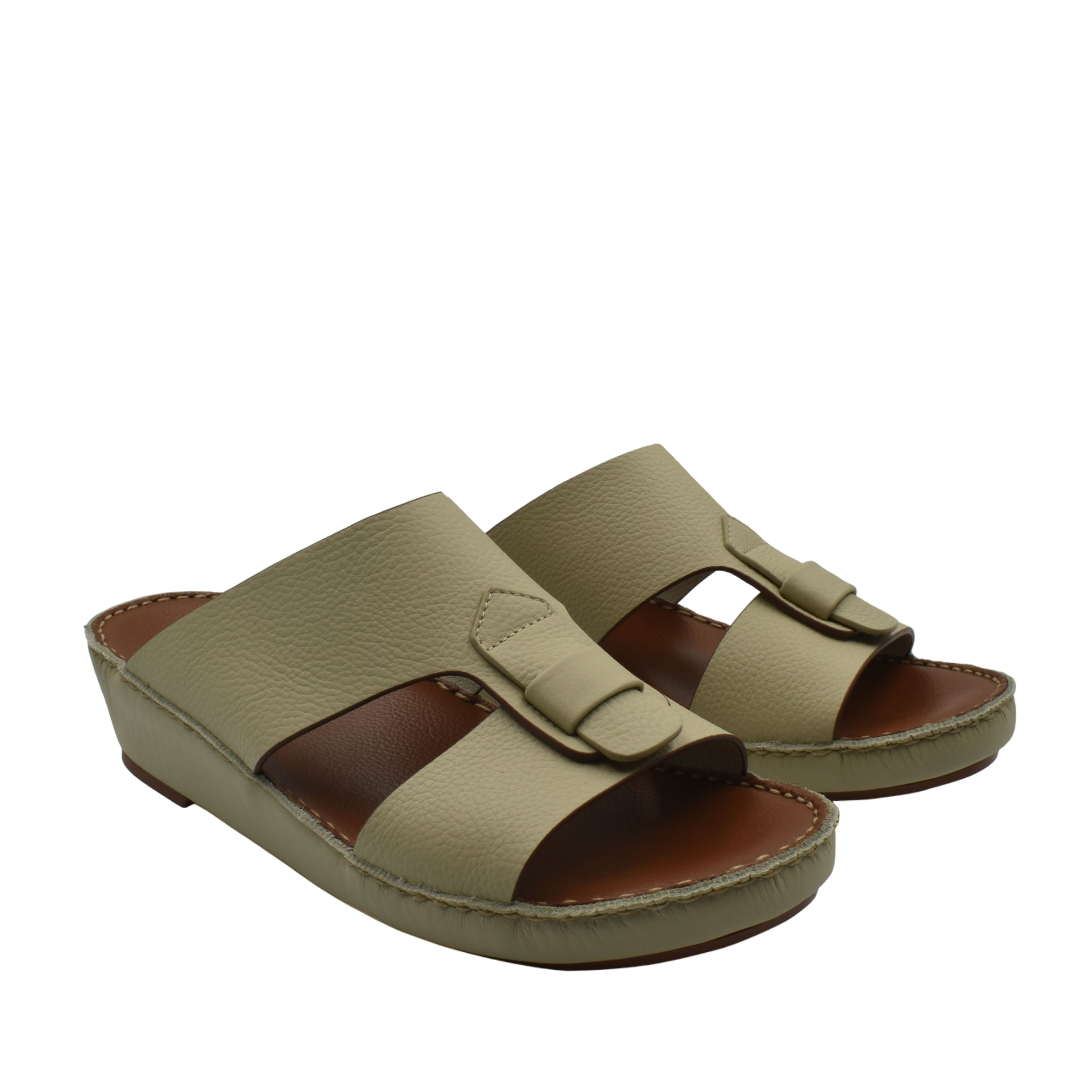 Beige Private Collection Fissare Granulato sandals with wide straps and cushioned sole for comfort