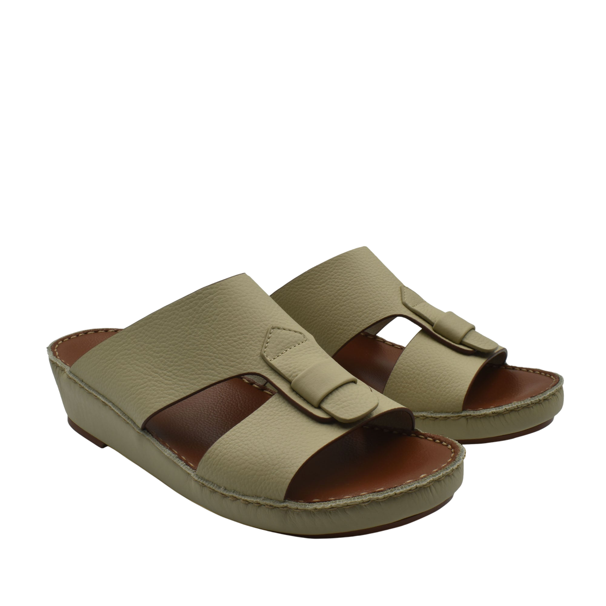 Beige Private Collection Fissare Granulato sandals with wide straps and cushioned sole for comfort