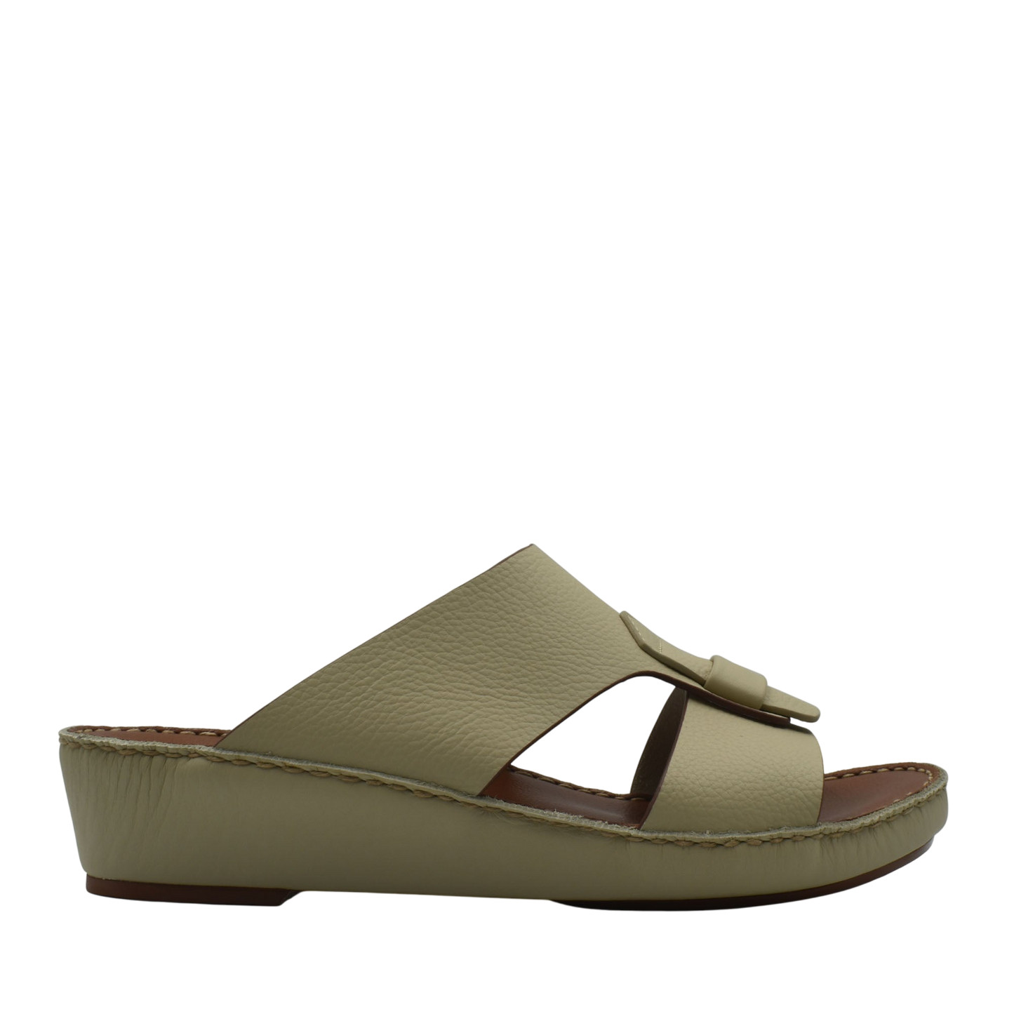 Private Collection Fissare Granulato sandals in beige leather with wedge sole and open toe design