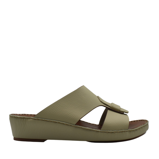 Private Collection Fissare Granulato sandals in beige leather with wedge sole and open toe design