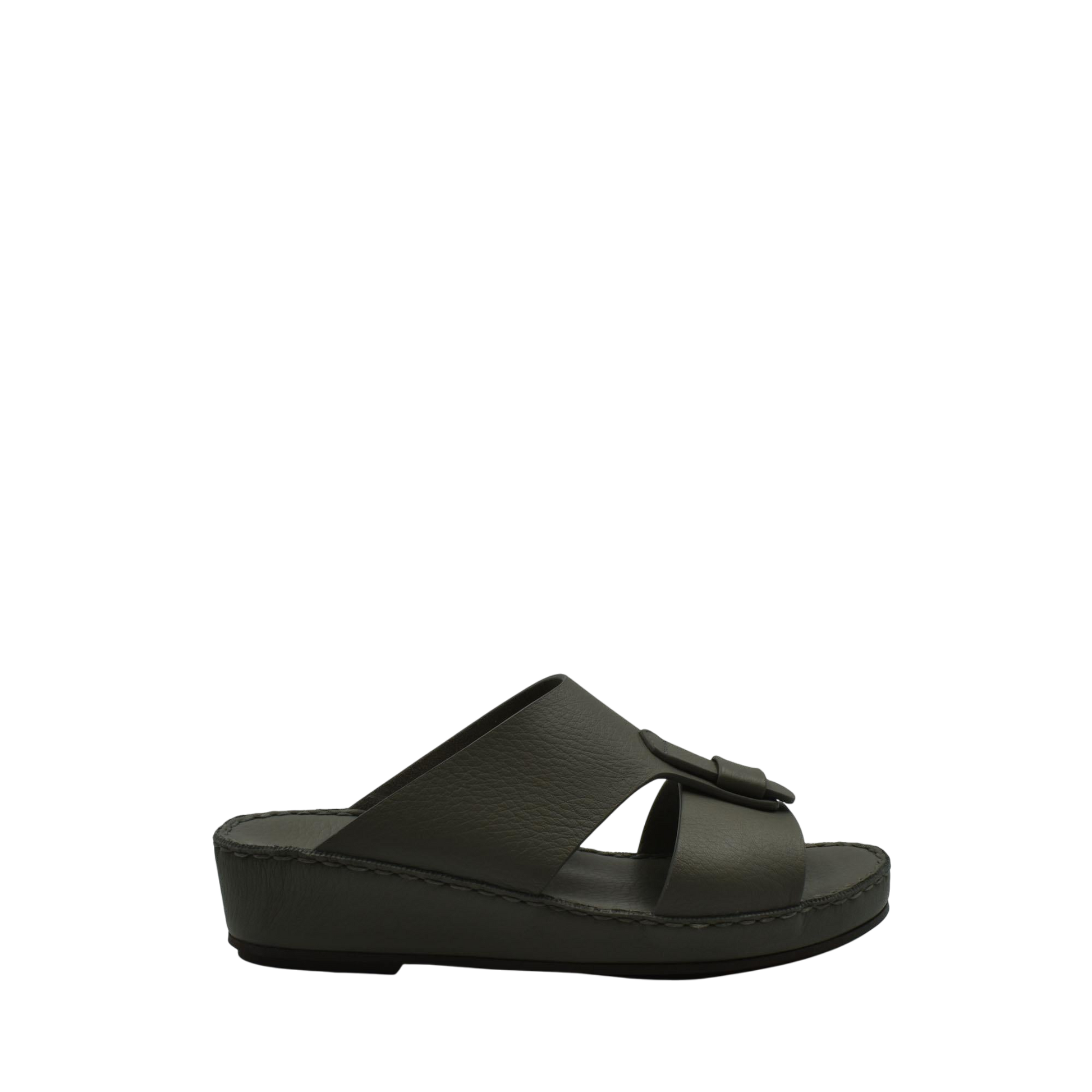 Black slip-on high-quality kids sandals with adjustable straps and cushioned sole from Private Collection