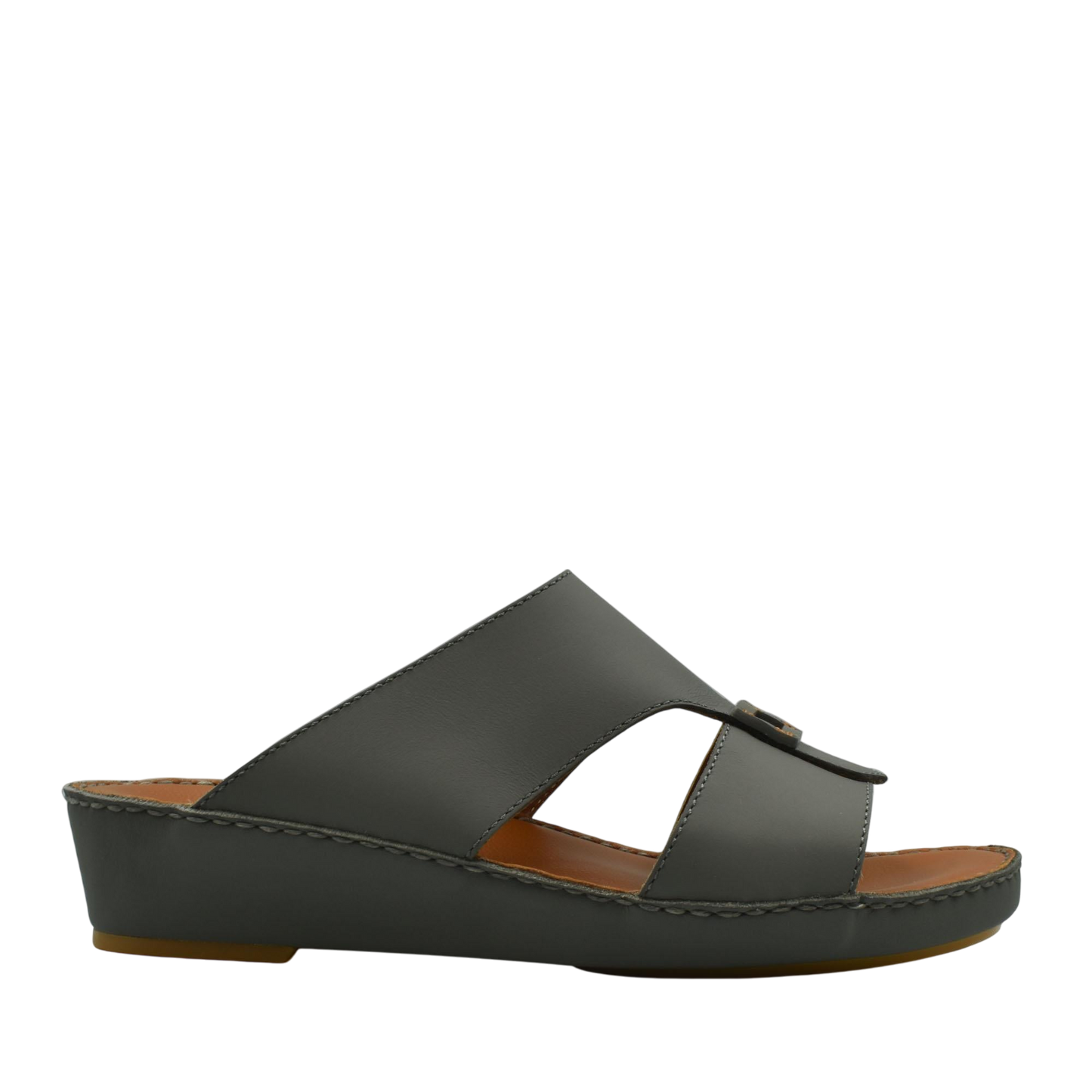 Black Italian leather sandals with wedge heel and open toe design from Private Collection