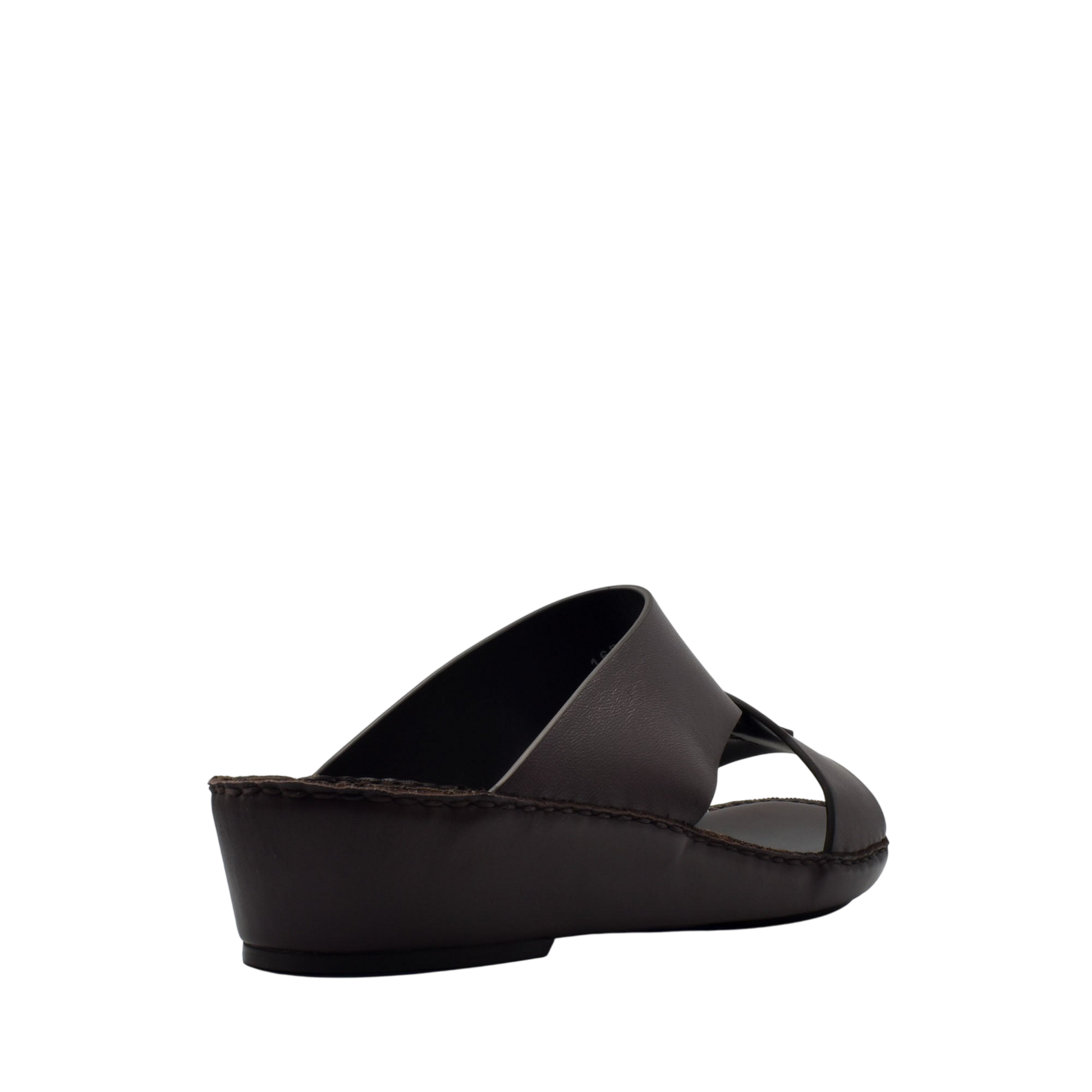 Brown Italian nappa sandals with a wedge heel and open toe design from Private collection