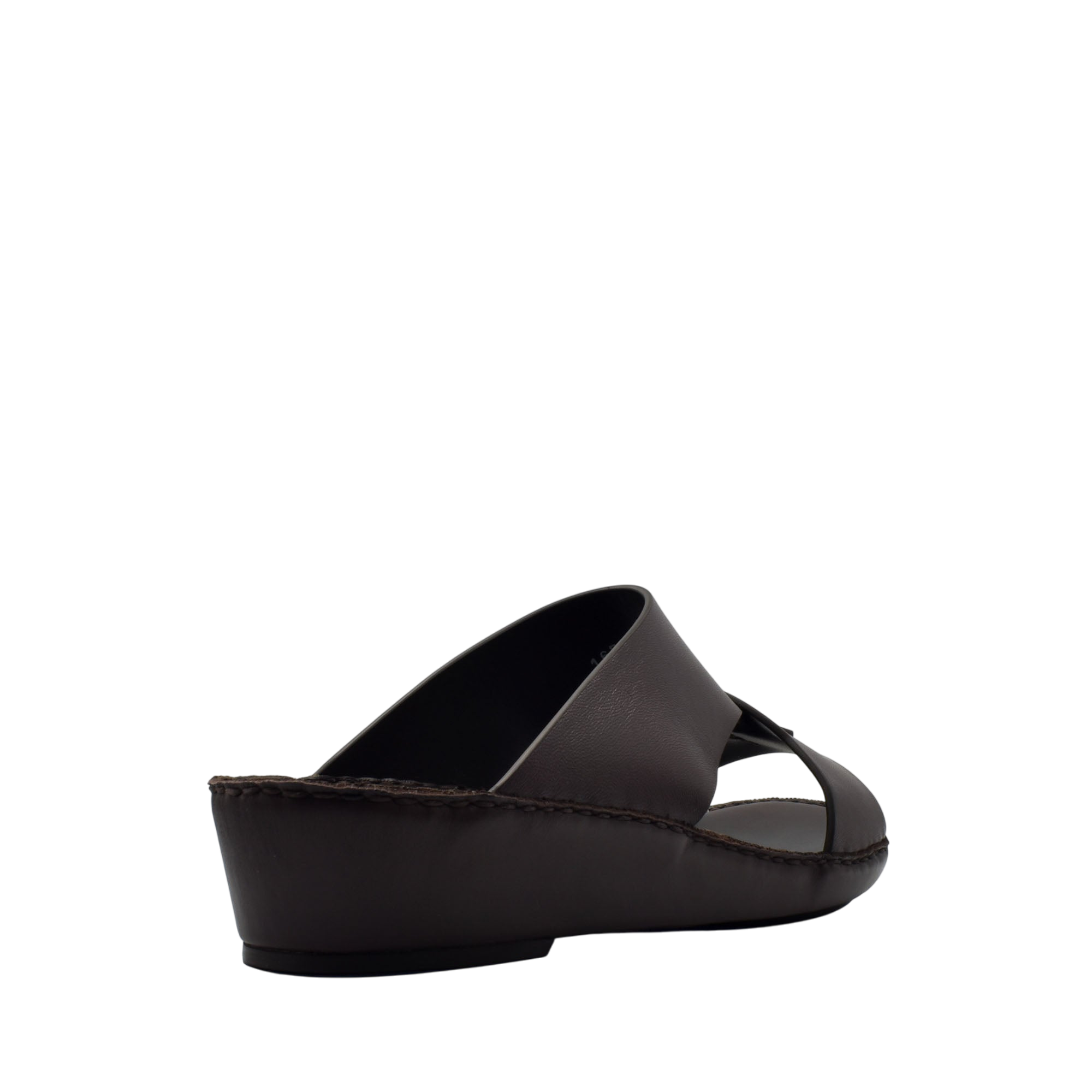 Brown Italian nappa sandals with a wedge heel and open toe design from Private collection