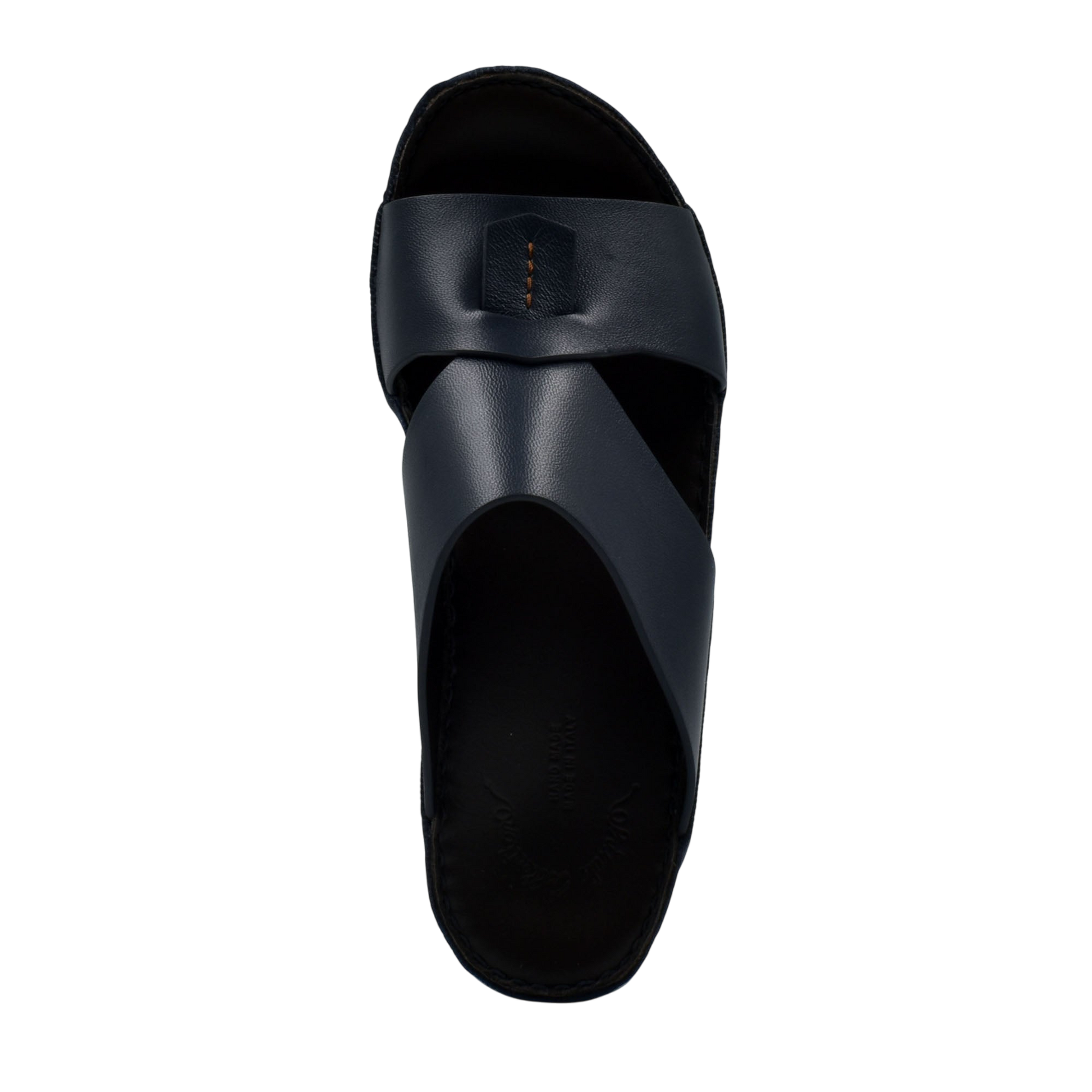 Black Italian nappa sandals with crisscross leather straps and open toe design