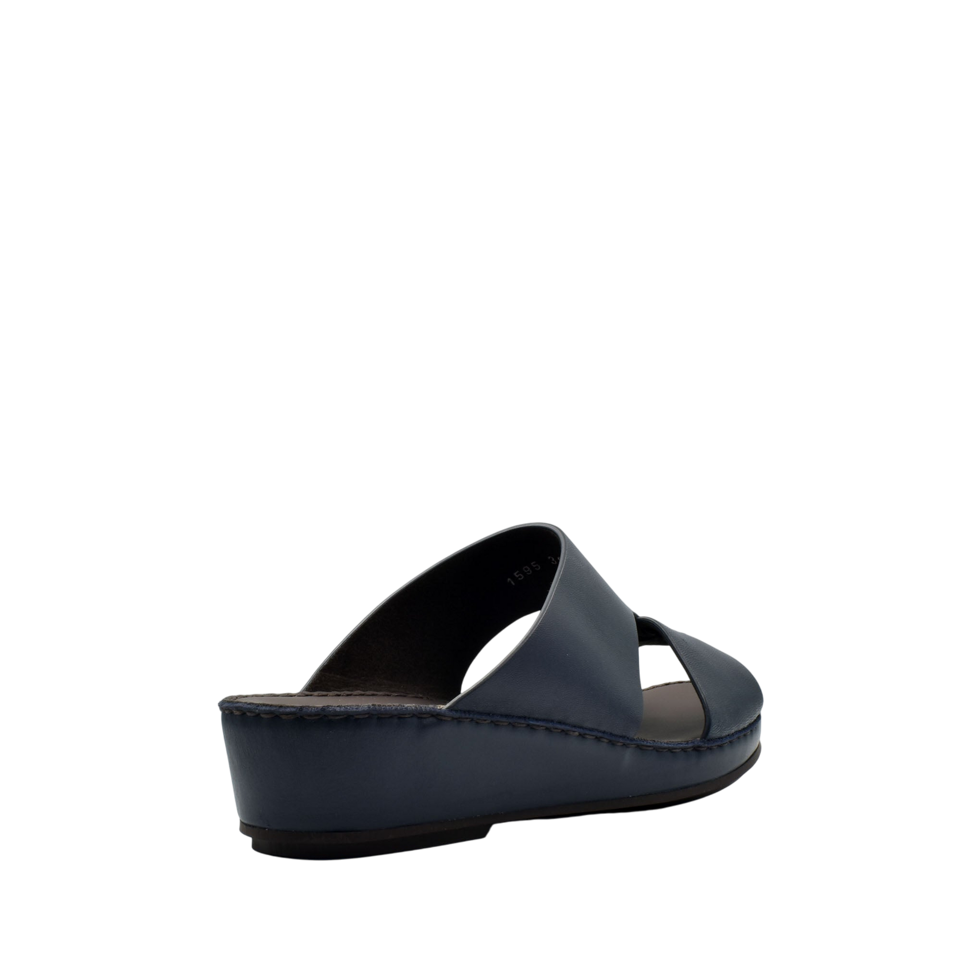 Black kids leather sandals with open toe and backless design for comfortable wear