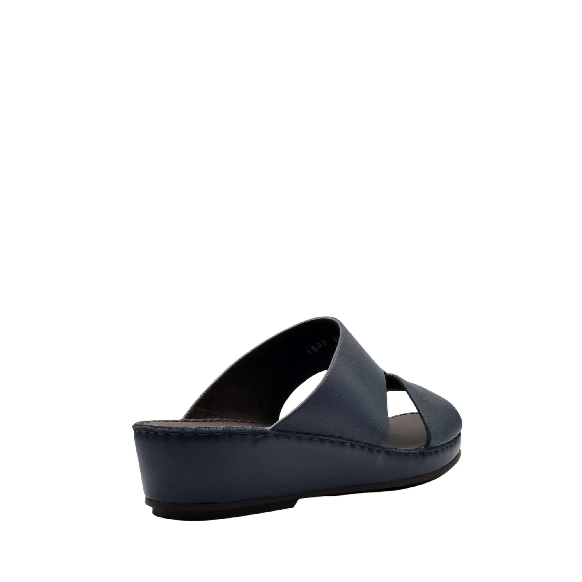 Black kids leather sandals with open toe and backless design for comfortable wear