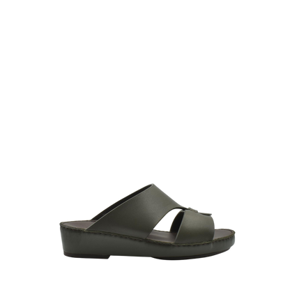 Kids nappa leather sandals in dark brown with open toe and slip-on design for comfort