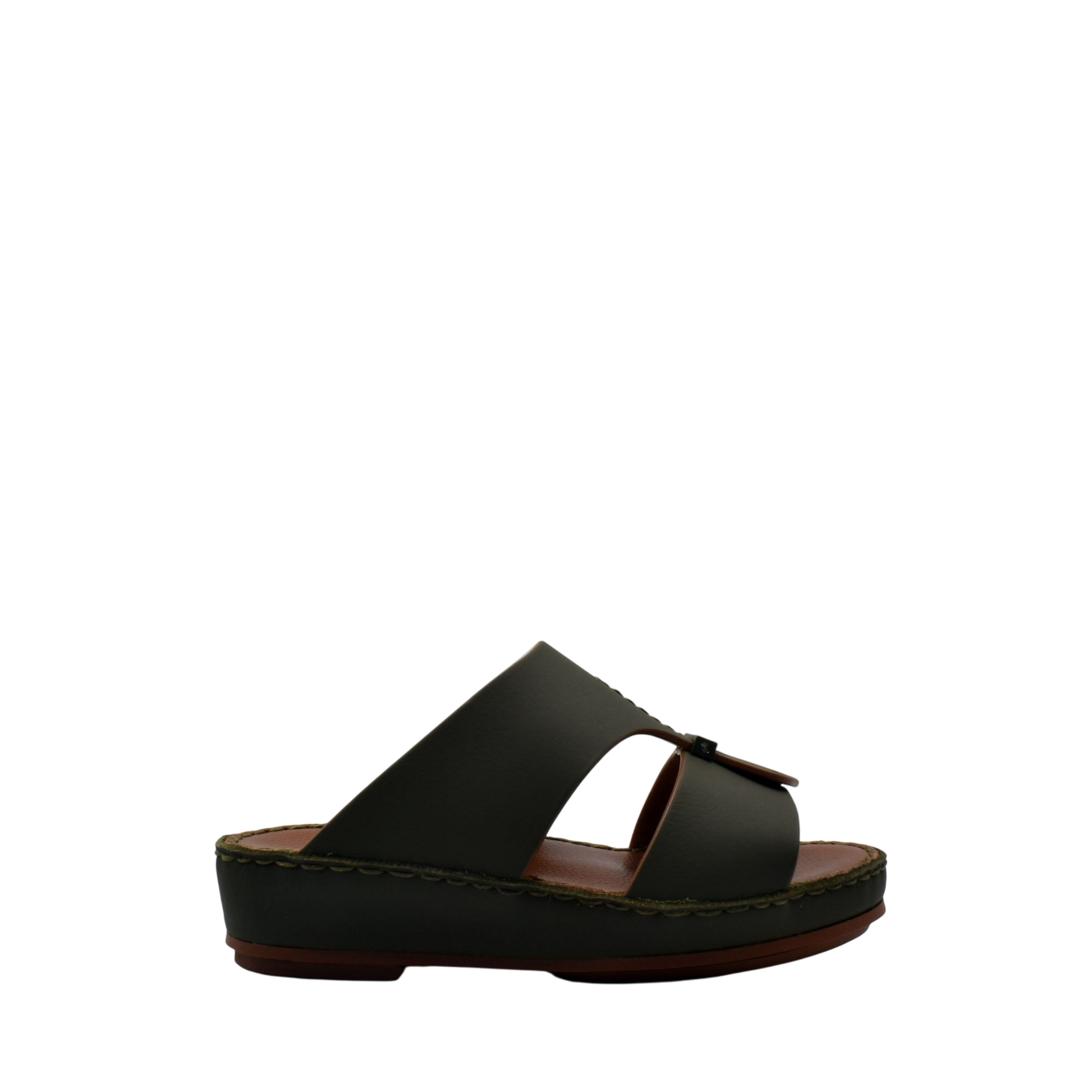 Black kids rubber calf sandals with open toe and cushioned sole from Private Collection