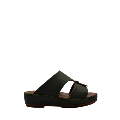 Black kids rubber calf sandals with open toe and cushioned sole from Private Collection