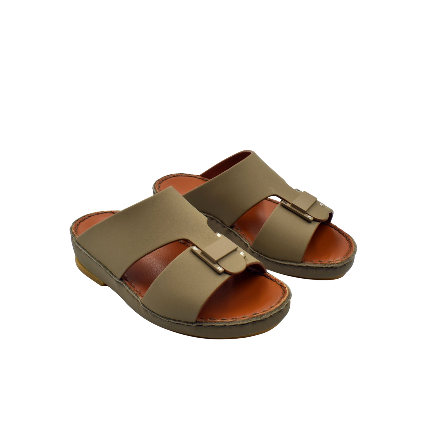 Brown kids rubber sandals with adjustable buckles and cushioned soles for comfort