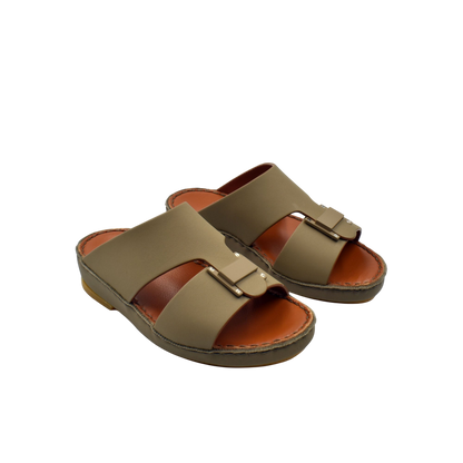 Brown kids rubber sandals with adjustable buckles and cushioned soles for comfort