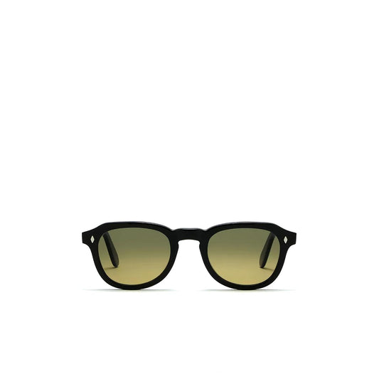 Luxury black round sunglasses with dark tinted lenses from Private collection