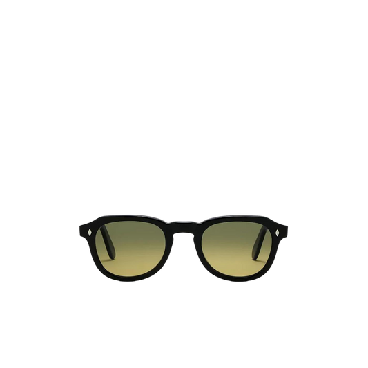 Luxury black round sunglasses with dark tinted lenses from Private collection