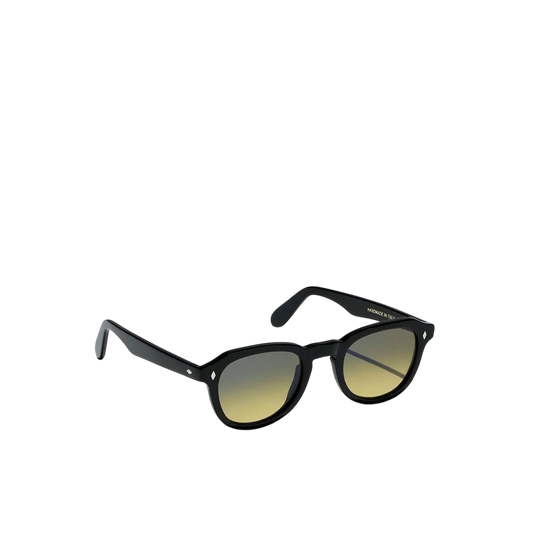 Luxury black round sunglasses with gradient lenses and classic black frame from Private collection