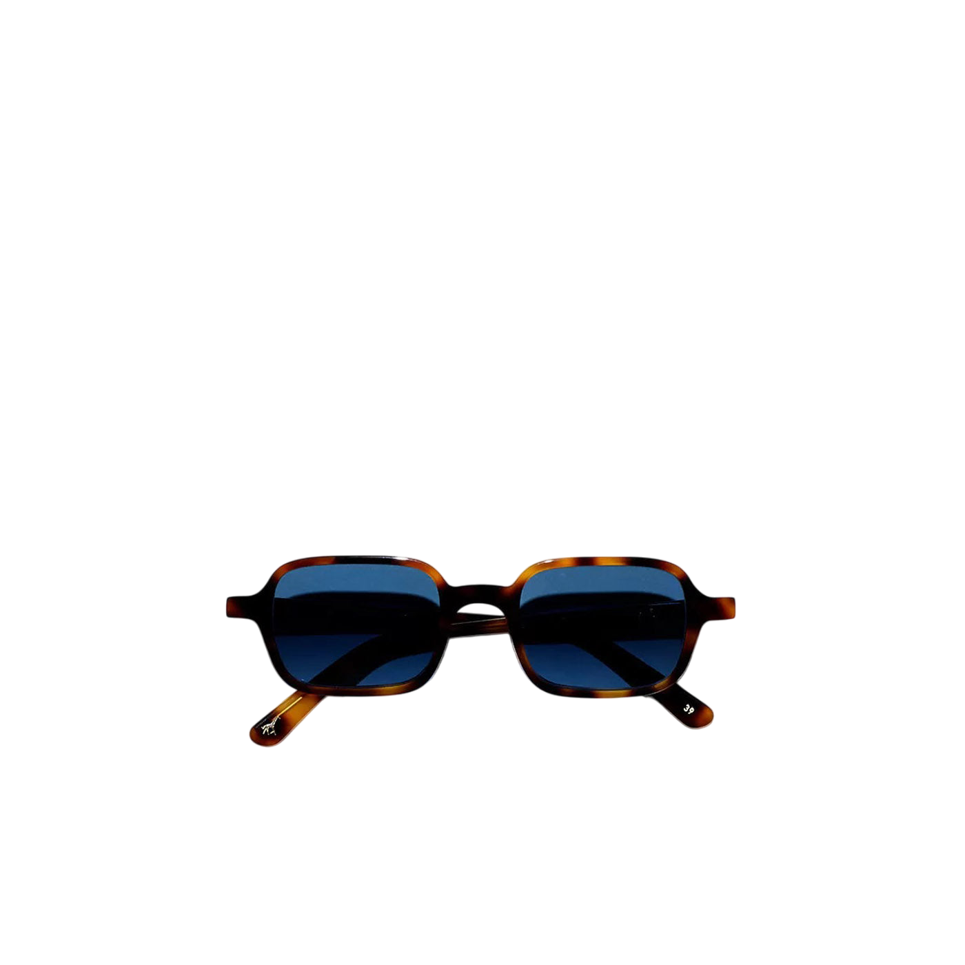 Private Collection luxury eyewear for men with square tortoiseshell frames and blue lenses