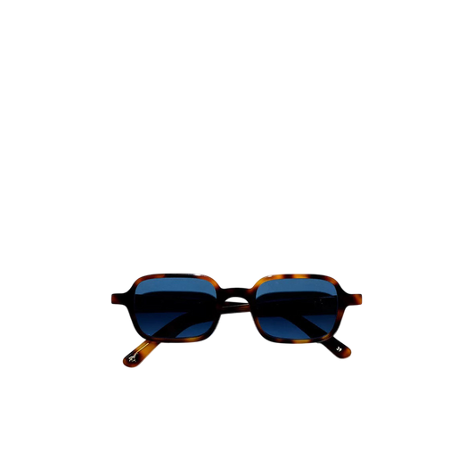 Private Collection luxury eyewear for men with square tortoiseshell frames and blue lenses