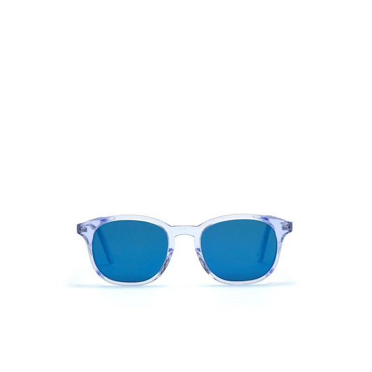 Clear frame blue lens luxury sunglasses for men from private collection