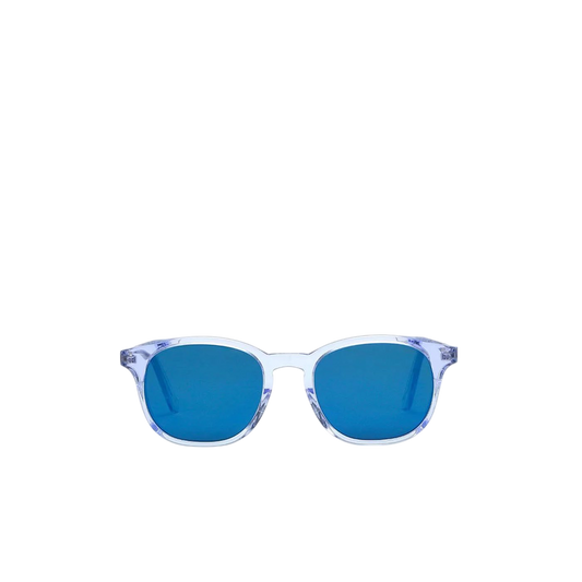 Clear frame blue lens luxury sunglasses for men from private collection
