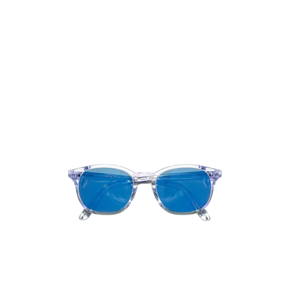 Clear frame luxury sunglasses for men with blue tinted lenses from Private Collection