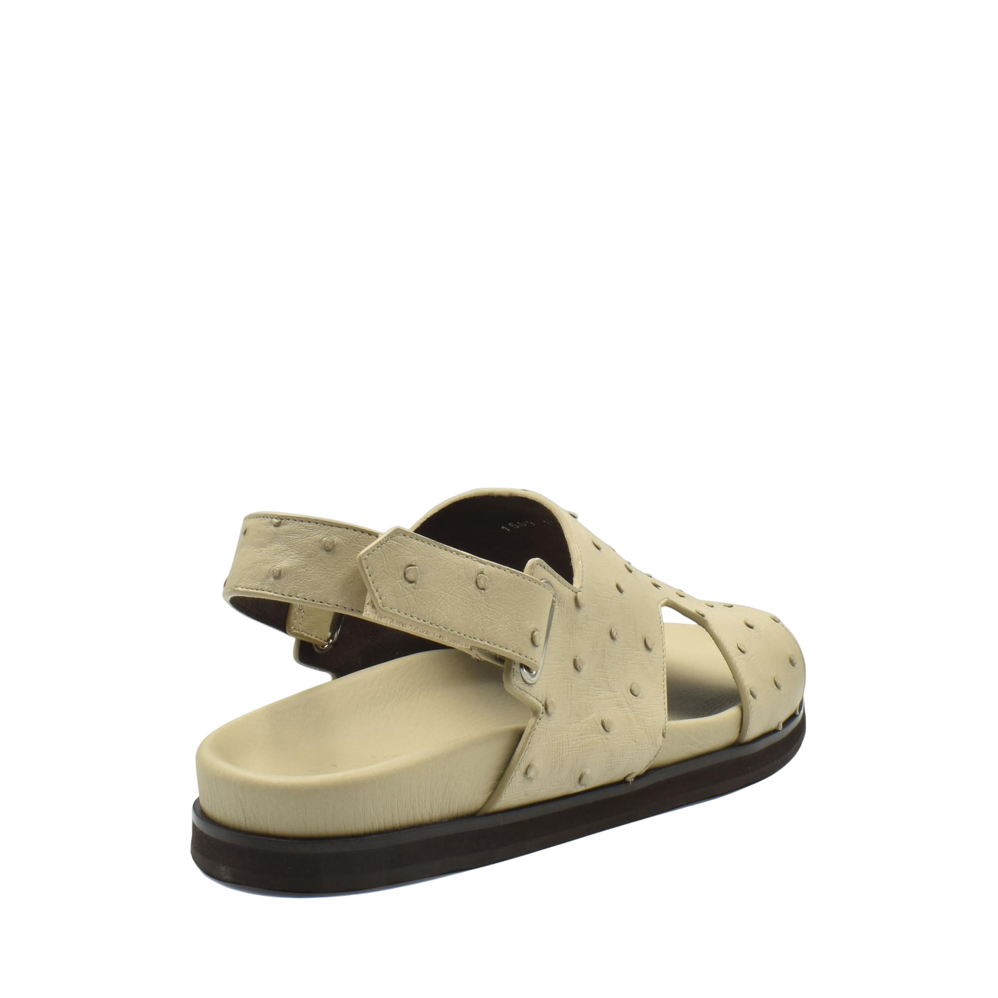 Beige peep-toe sandal with adjustable strap from Luxury Amorti Sangle Footwear collection