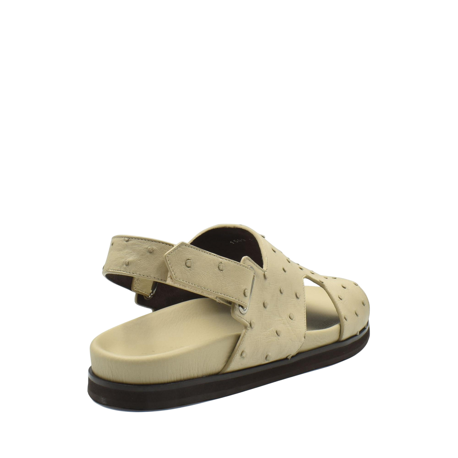 Beige peep-toe sandal with adjustable strap from Luxury Amorti Sangle Footwear collection