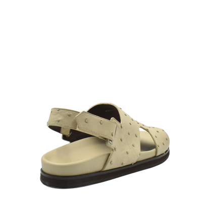 Beige peep-toe sandal with adjustable strap from Luxury Amorti Sangle Footwear collection