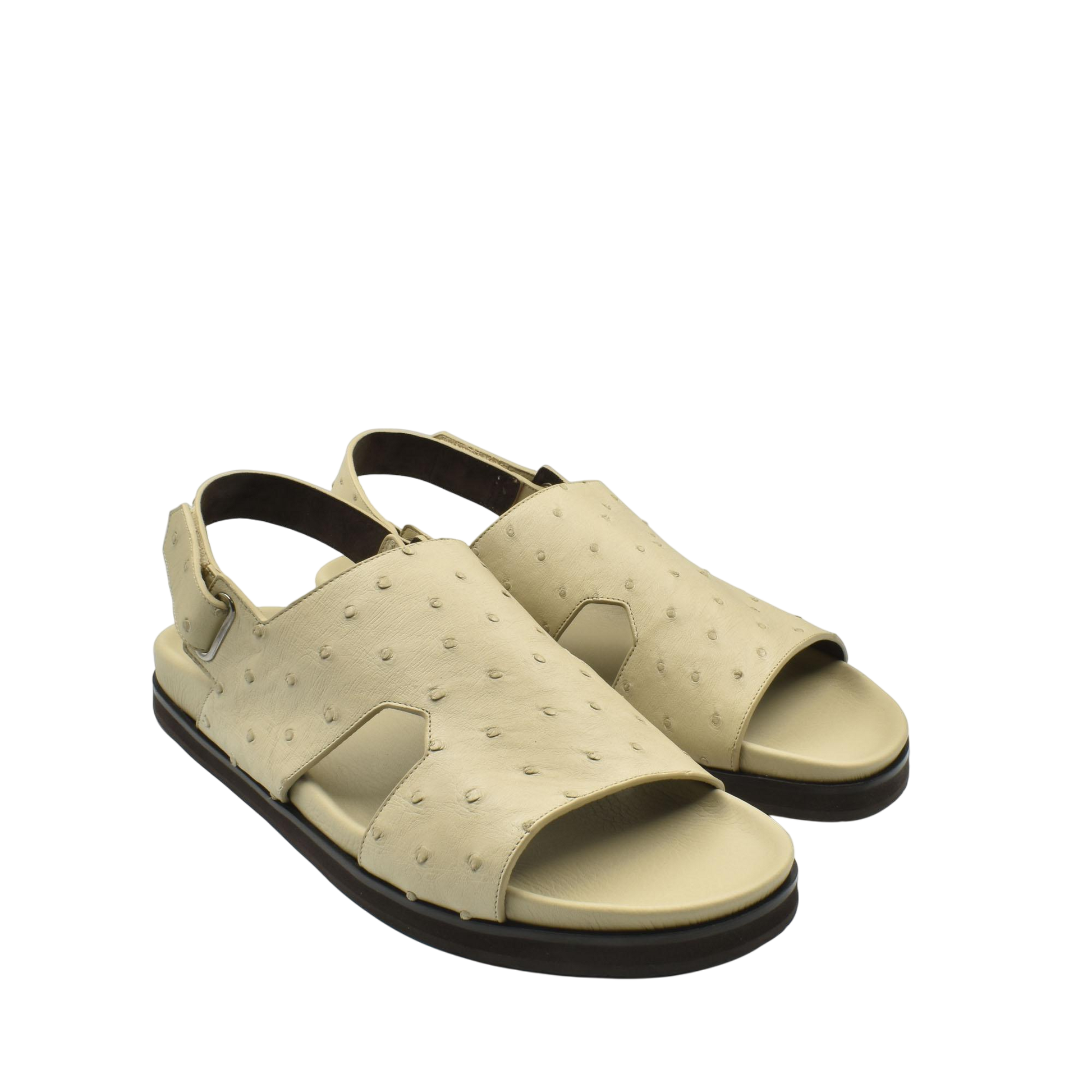 Beige Luxury Amorti Sangle Footwear open-toe sandals with textured upper and slingback strap