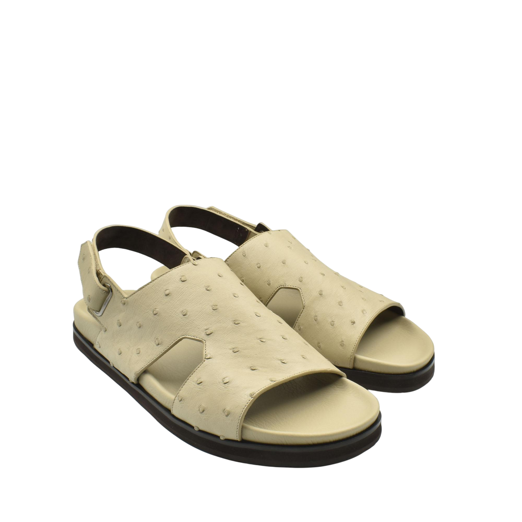 Beige Luxury Amorti Sangle Footwear open-toe sandals with textured upper and slingback strap