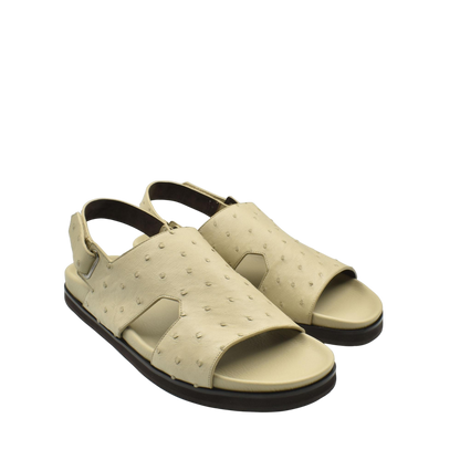 Beige Luxury Amorti Sangle Footwear open-toe sandals with textured upper and slingback strap
