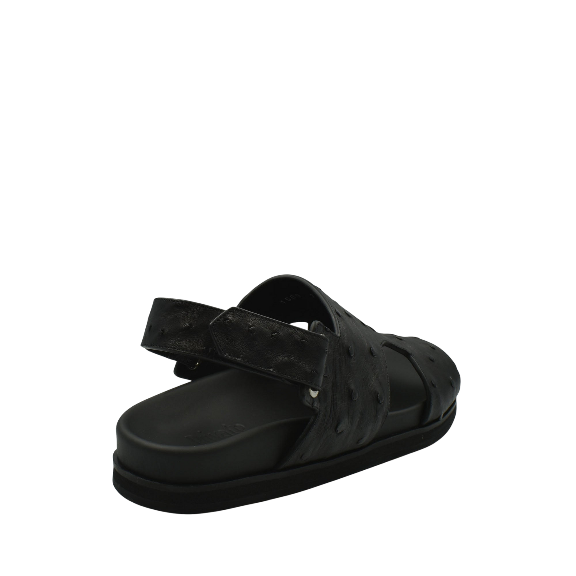 Black adjustable strap Luxury Amorti Sangle Footwear sandal with cushioned sole from Private Collection
