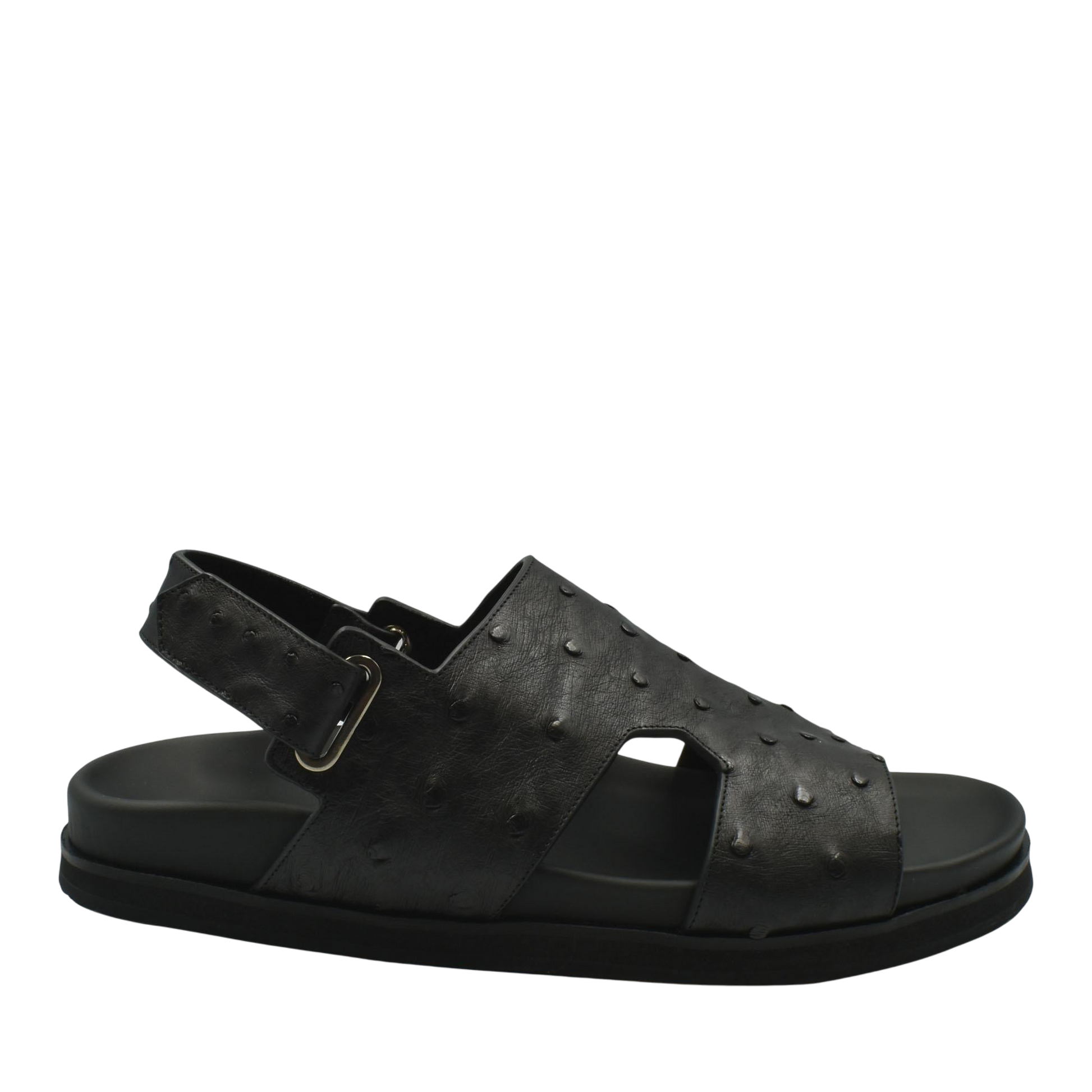 Black Luxury Amorti Sangle Footwear sandal with adjustable strap and textured upper design