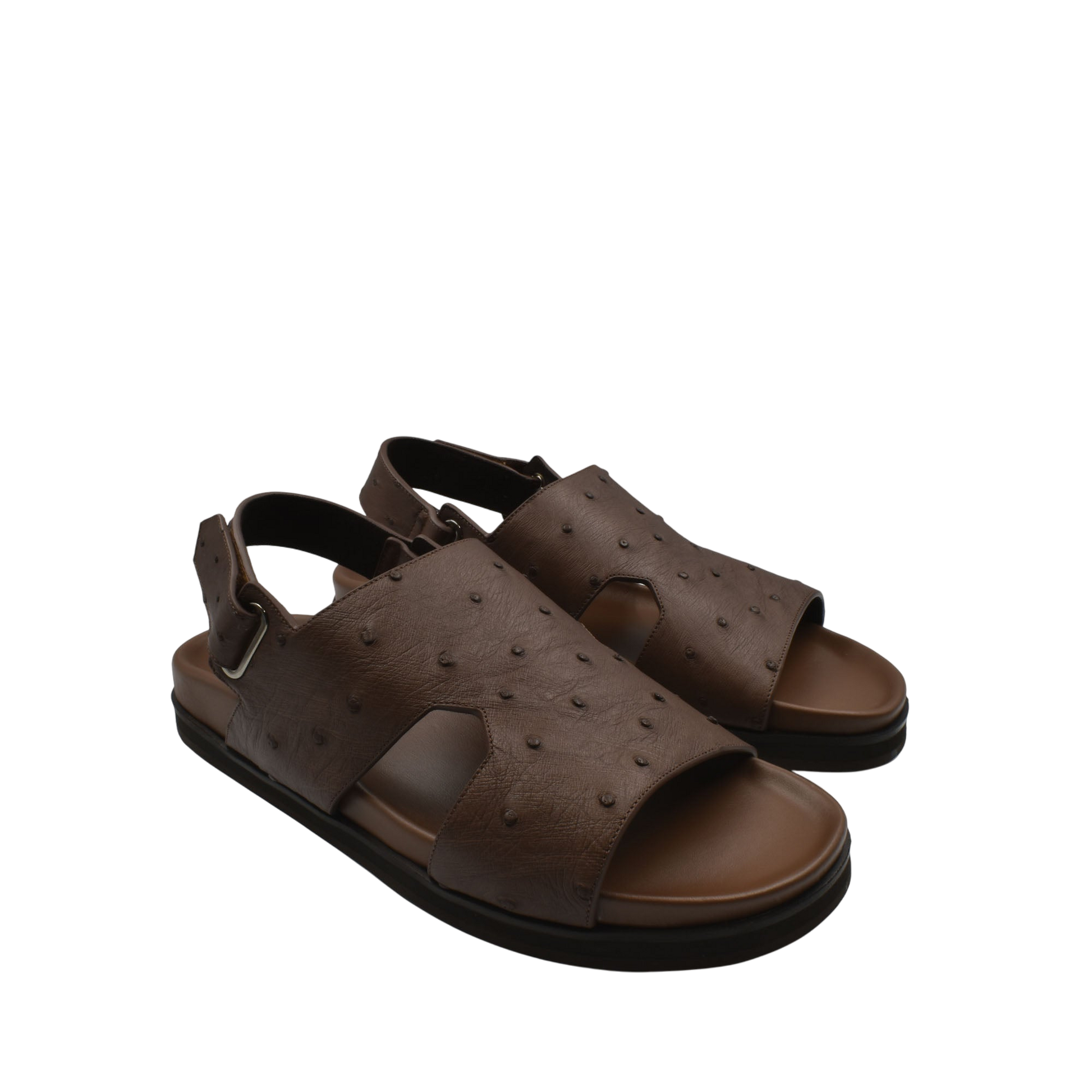 Brown Luxury Amorti Sangle Footwear sandals with textured upper and adjustable back strap