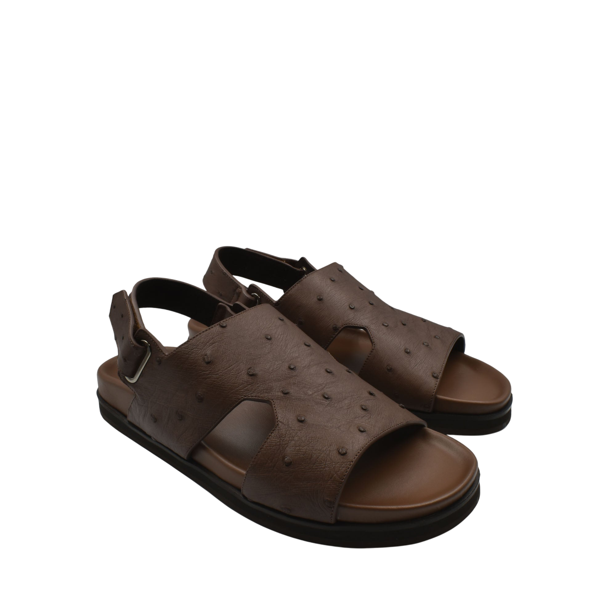 Brown Luxury Amorti Sangle Footwear sandals with textured upper and adjustable back strap