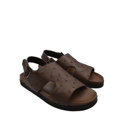 Brown Luxury Amorti Sangle Footwear sandals with textured upper and adjustable back strap