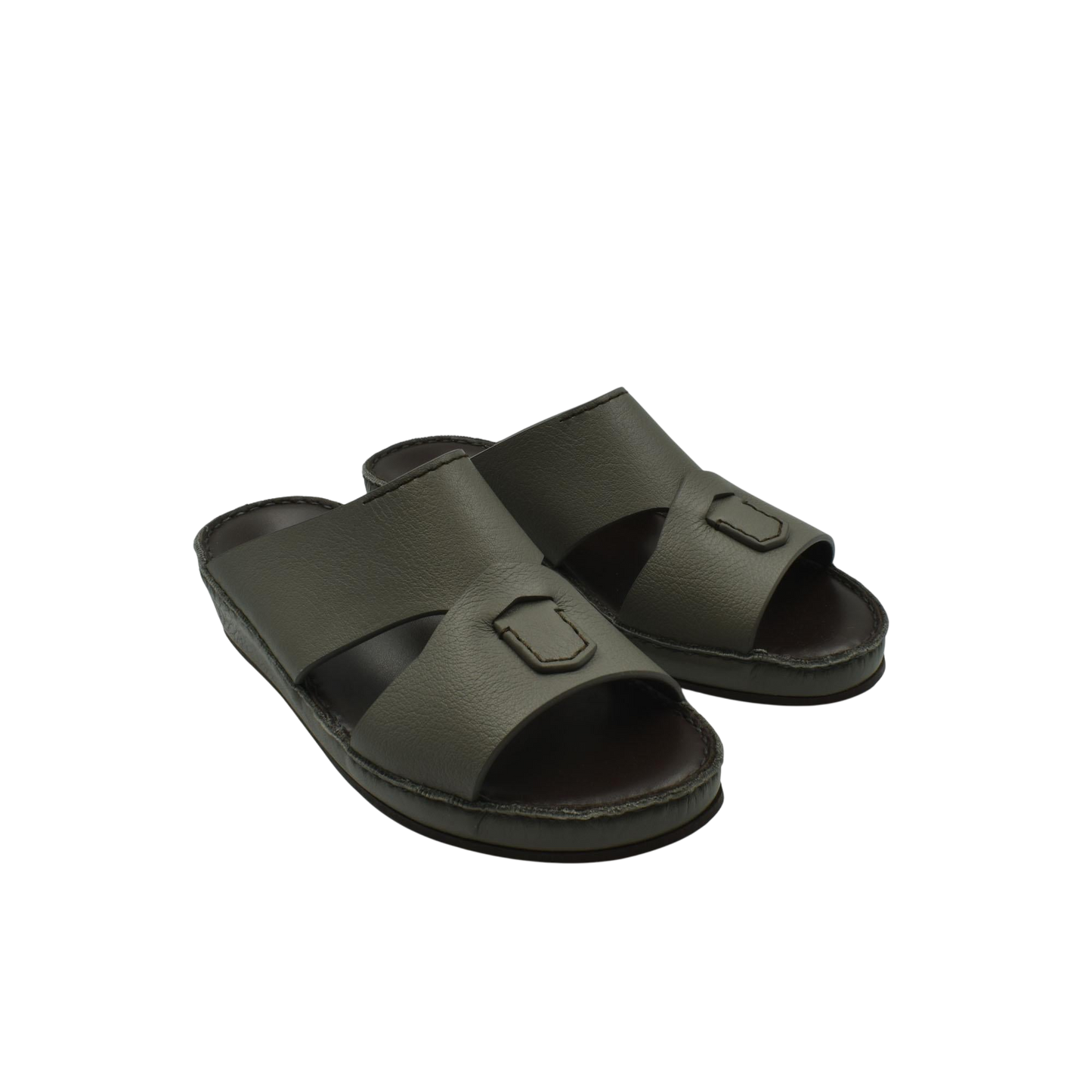 Private collection luxury kids leather sandals in dark brown with open toe and slip-on design