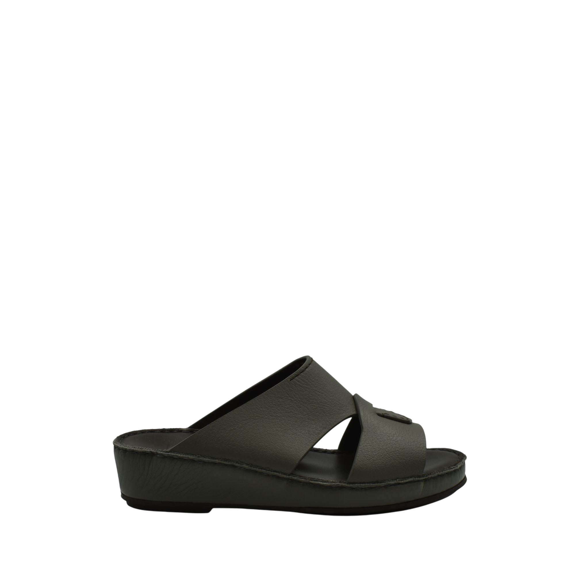 Black luxury kids leather sandals with open toe and comfortable cushioned sole