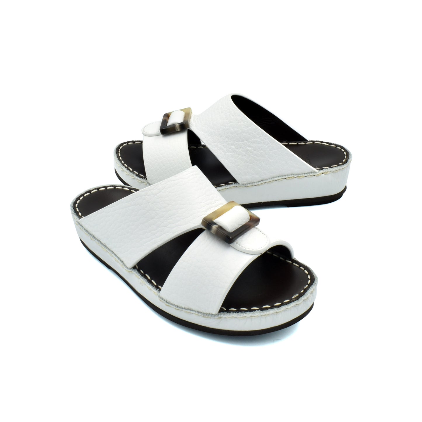 Private Collection luxury kids sandals in white with adjustable buckle straps and cushioned sole