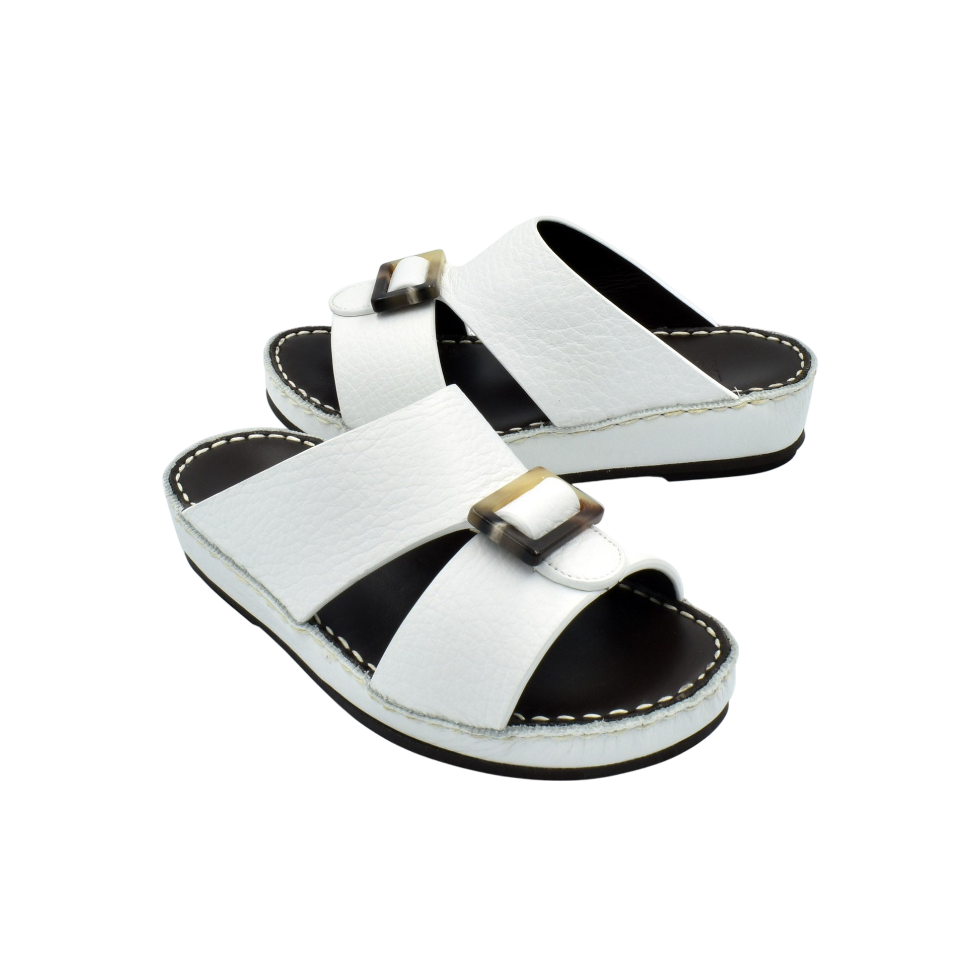Private Collection luxury kids sandals in white with adjustable buckle straps and cushioned sole