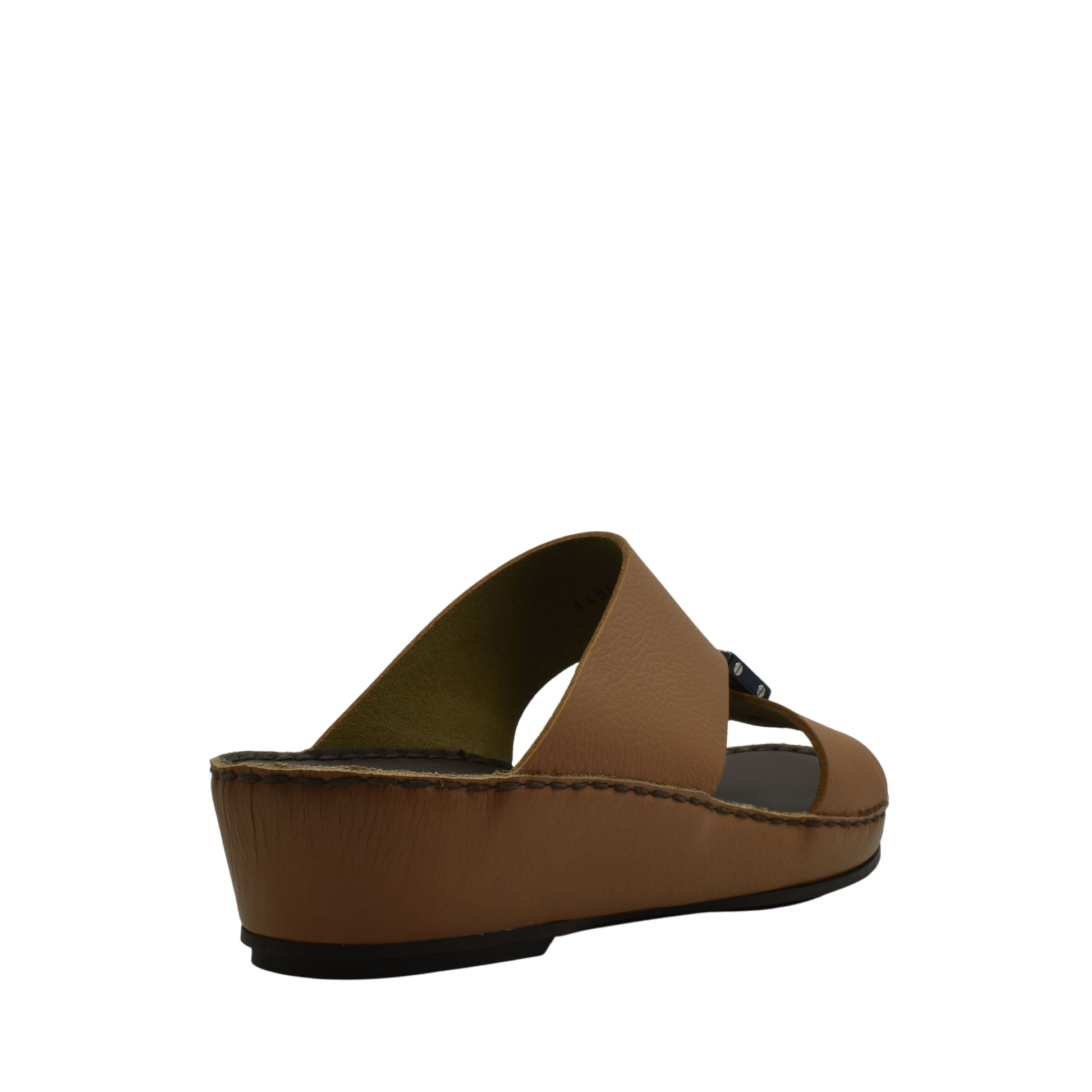 Brown luxury leather sandals with cushioned sole and open toe design in a private collection