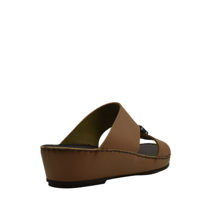 Brown luxury leather sandals with cushioned sole and open toe design in a private collection