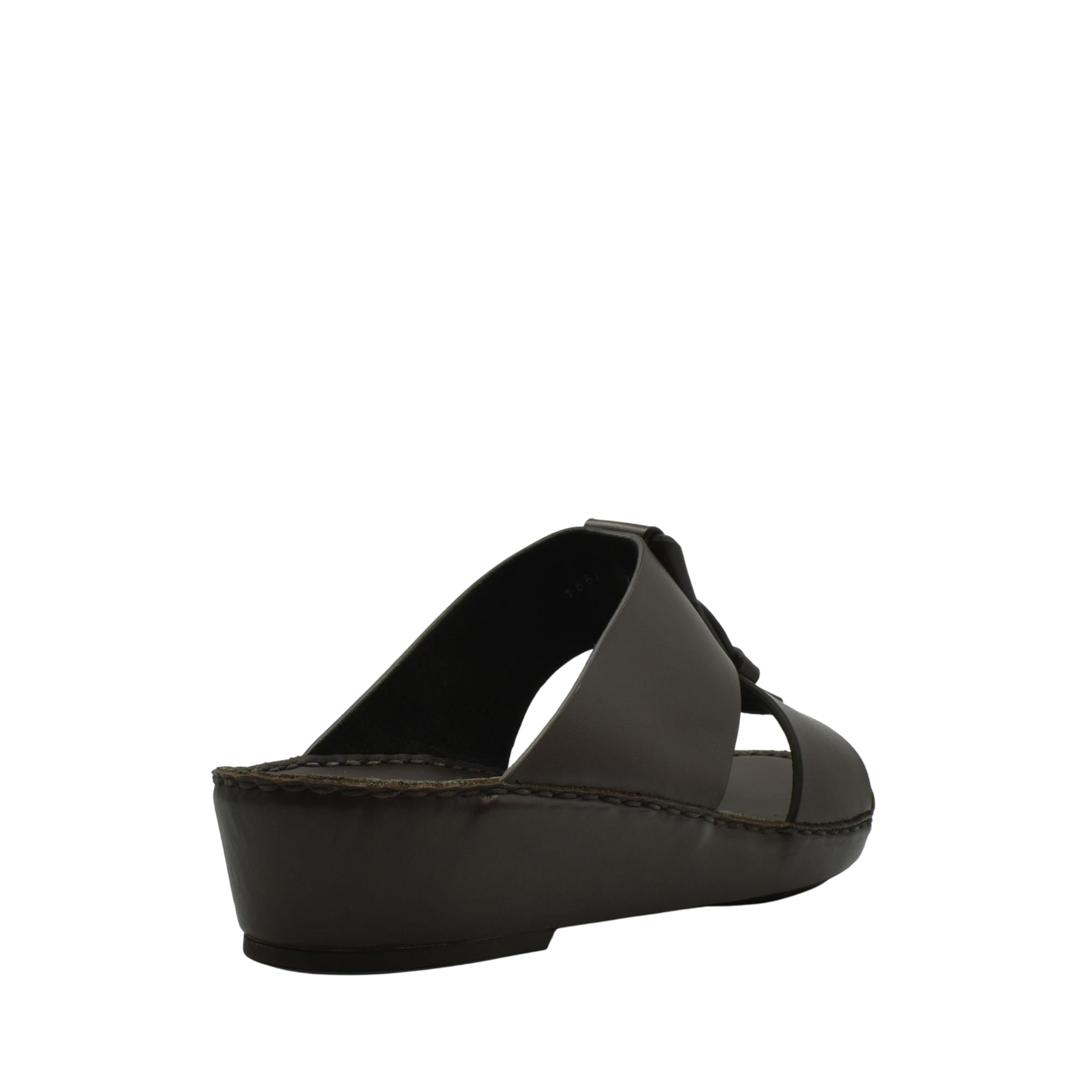 Brown luxury leather sandals with wedge heel and open toe design from Private collection