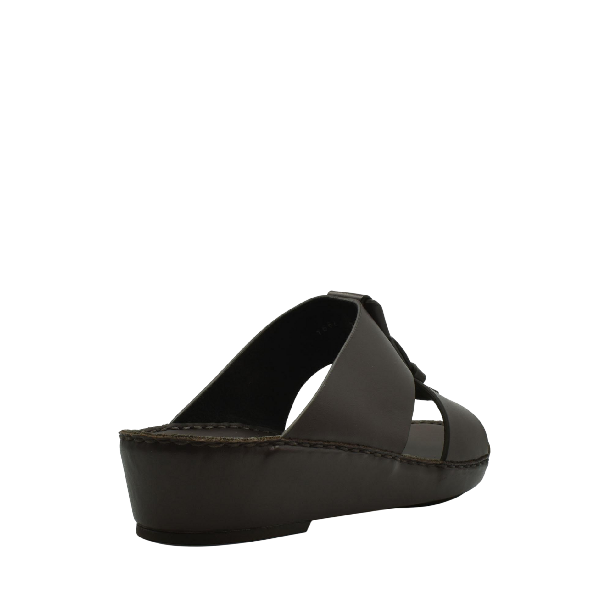 Brown luxury leather sandals with wedge heel and open toe design from Private collection