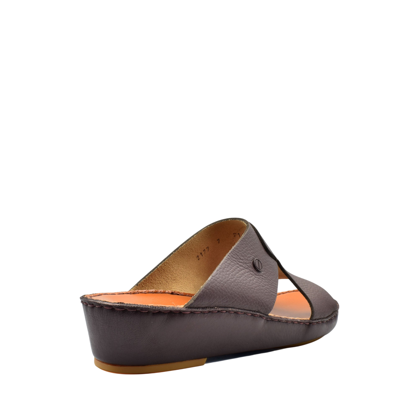 Brown luxury leather sandals with cushioned wedge sole and open toe design from Private Collection