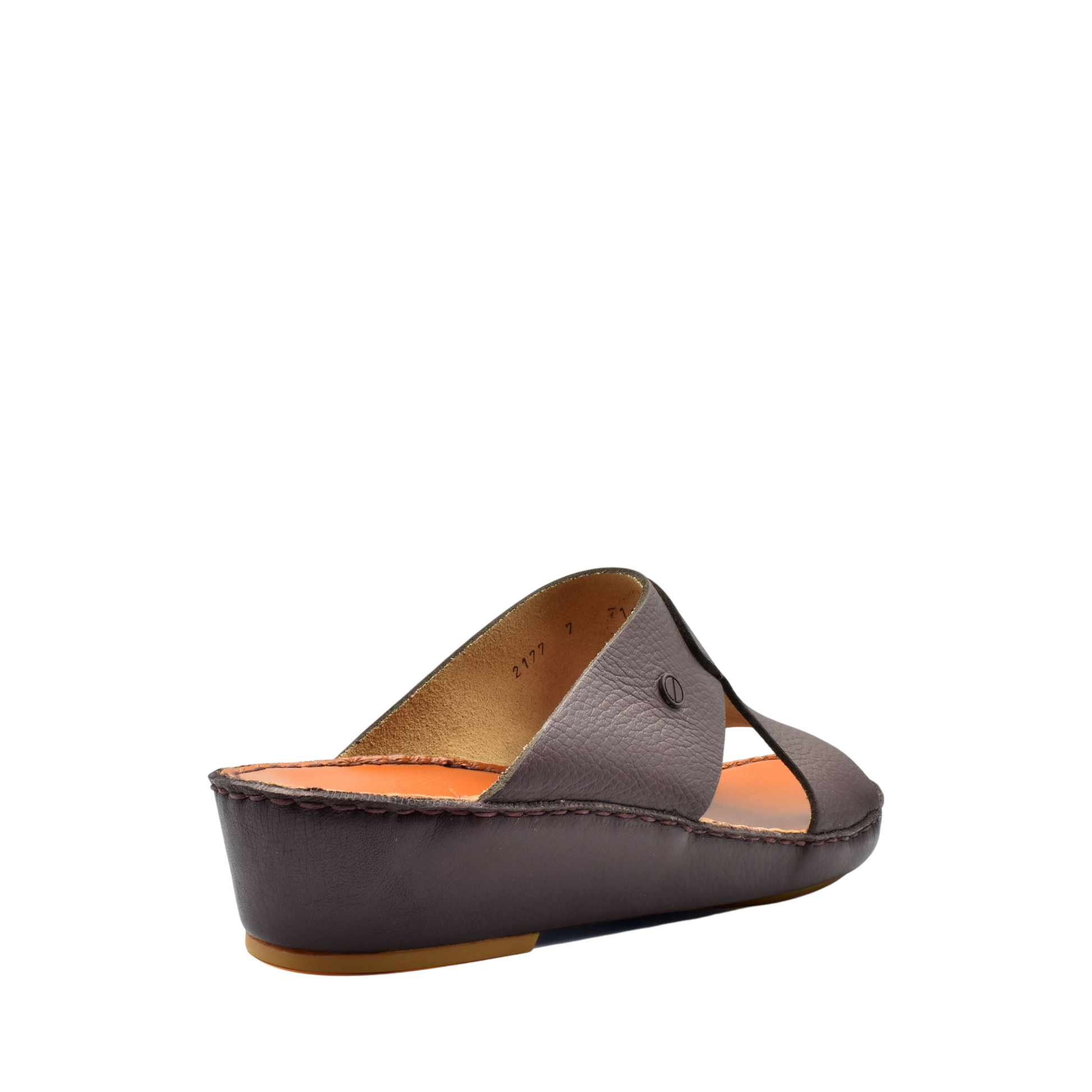 Brown luxury leather sandals with cushioned wedge sole and open toe design from Private Collection