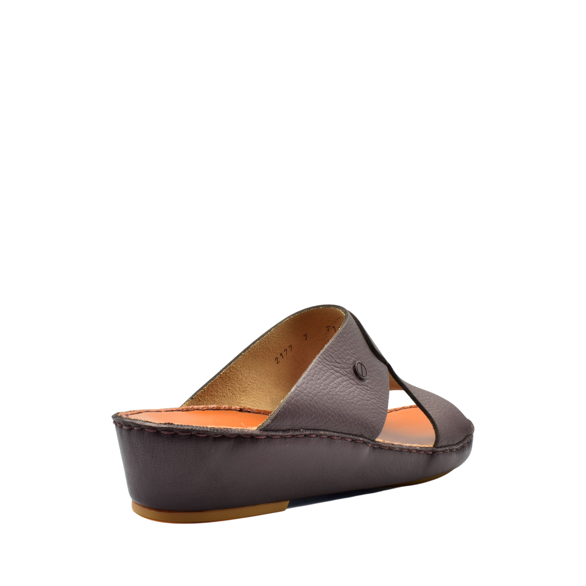 Brown luxury leather sandals with cushioned wedge sole and open toe design from Private Collection