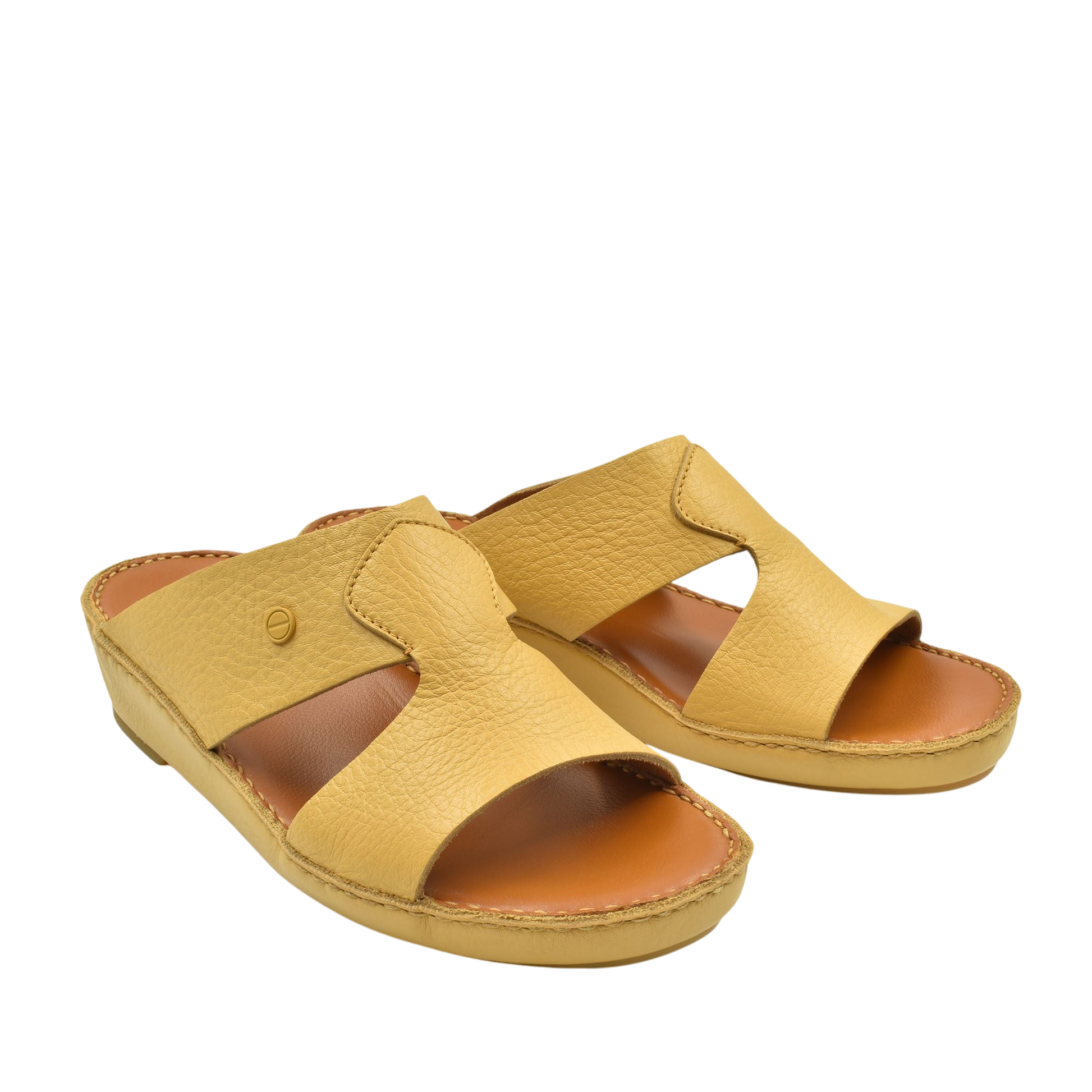 Private Collection beige luxury leather sandals with open toe and cushioned sole