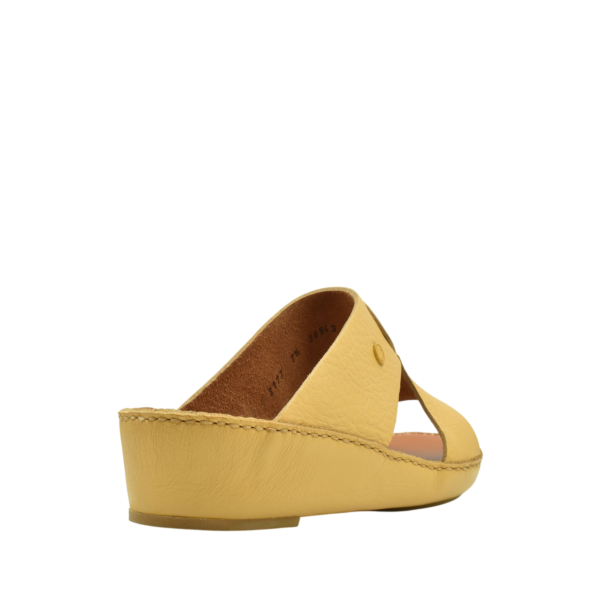 Yellow luxury leather sandals with wedge heel and open toe design for comfortable style